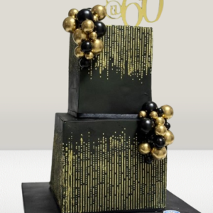 2 Tier Fondant Frosting Square Cake