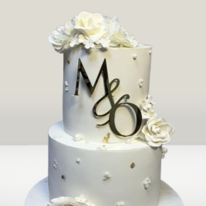 2 Tier Fruit Cake With Fondant Frosting